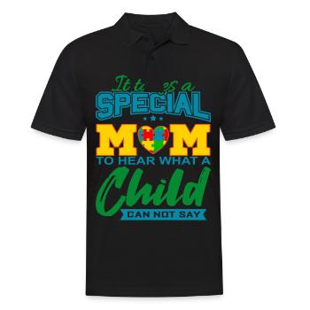 AUTISM MOM Cadeau de sensibilisation à l'autisme - Polo Homme - noir - Devant - Kai (181cm)
