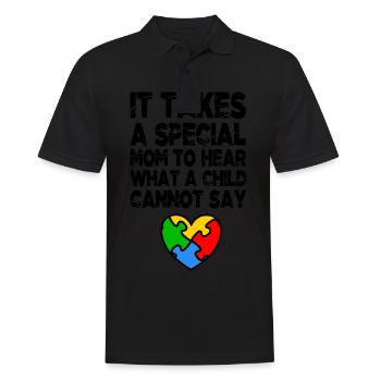 AUTISM SPECIAL MOM Cadeau de sensibilisation à l'autisme - Polo Homme - noir - Devant - Kai (181cm)