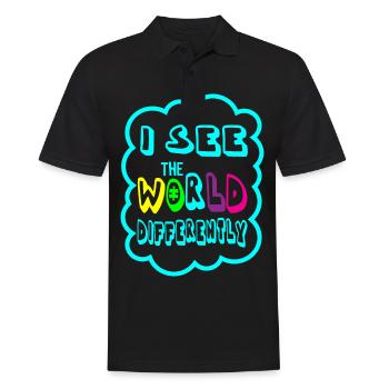 AUTISMUS WELT IST ANDERS Geschenk Für Autisten - Männer Poloshirt - Schwarz - Vorne - Kai (181cm)