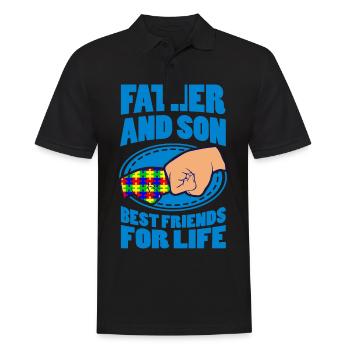 AUTISMUS VATER und Sohn Geschenk Autisten Papa - Männer Poloshirt - Schwarz - Vorne - Kai (181cm)