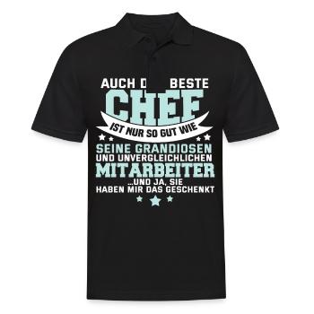 Lustig Chef Boss Mitarbeiter Beruf Spruch Geschenk - Männer Poloshirt - Schwarz - Vorne - Kai (181cm)