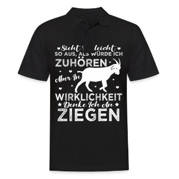 Lustig Ziege Bock Ziegen Spruch Geschenk Geek - Männer Poloshirt - Schwarz - Vorne - Kai (181cm)
