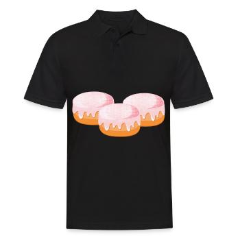 KARNEVAL KRAPFEN BERLINER Fasching Kostüm Bäcker - Männer Poloshirt - Schwarz - Vorne - Kai (181cm)