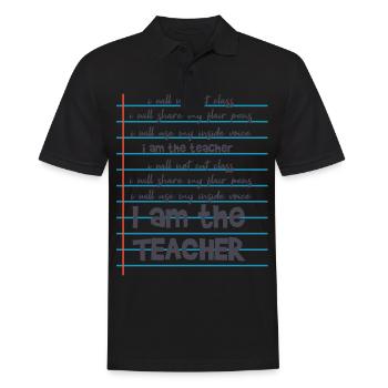 ICH BIN DER LEHRER Geschenk Für Referedariat - Männer Poloshirt - Schwarz - Vorne - Kai (181cm)