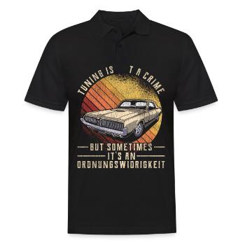 Auto Tuning lustiger Spruch Ordnungswidrigkeit - Männer Poloshirt - Schwarz - Vorne - Kai (181cm)