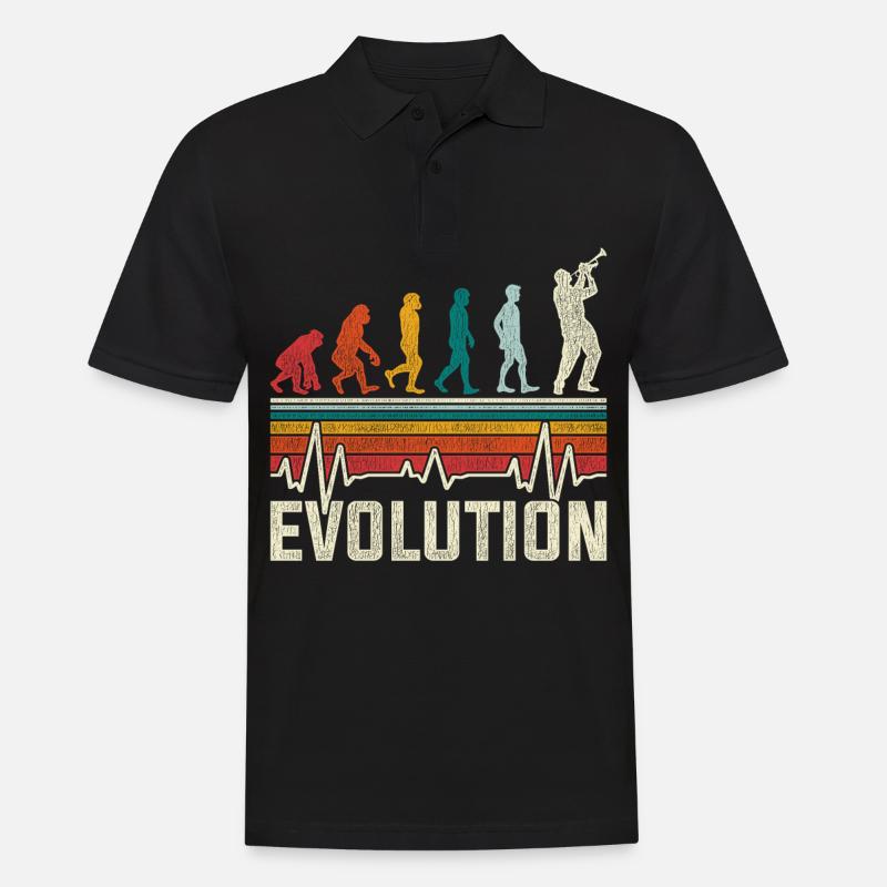 Evolution Trompete Trumpet Geschenk Vintage - Männer Poloshirt - Schwarz