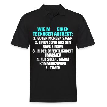 Lustig Teenager Spruch Pubertät Geschenk - Männer Poloshirt - Schwarz - Vorne - Kai (181cm)
