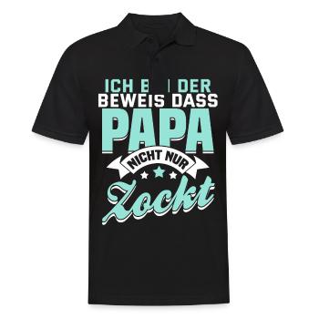 Lustiger Papa Spruch Zocker Videospiel Geschenk - Männer Poloshirt - Schwarz - Vorne - Kai (181cm)