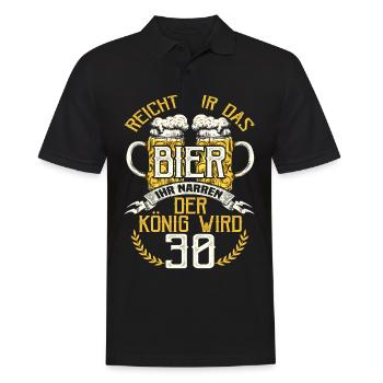 Lustig Bier Spruch 30. Geburtstag Männer Geschenk - Männer Poloshirt - Schwarz - Vorne - Kai (181cm)