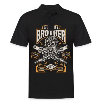 Diesel Power Diesel Brother Black Smoke Dirty Loud - Polo Homme - noir - Devant - Kai (181cm)