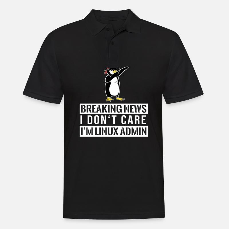 IT Nerd Linux Linux Pinguin Geek Software Engineer - Männer Poloshirt - Schwarz