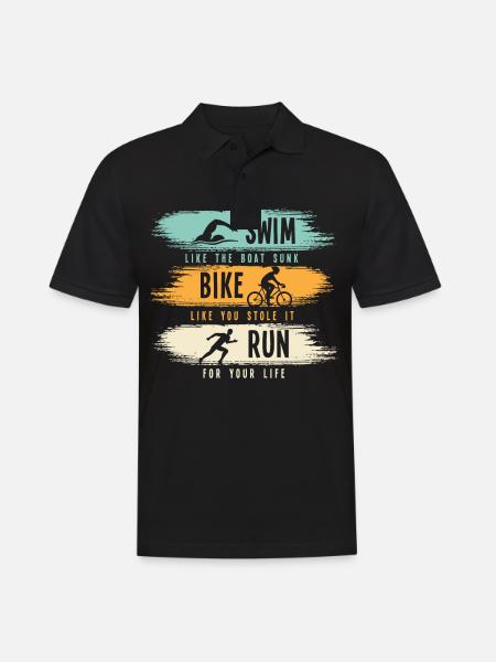 Triathlon Hawaii Sport Motivation - Männer Poloshirt - Schwarz