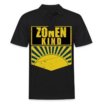 Zonenkind Pionier Jungpionier, DDR , Osten Zone - Männer Poloshirt - Schwarz - Vorne - Kai (181cm)