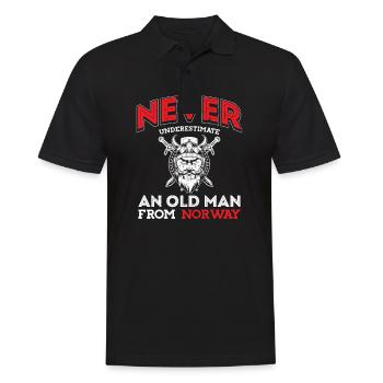 Chemise drôle de cadeaux de papy de drapeau norvégien - Polo Homme - noir - Devant - Kai (181cm)