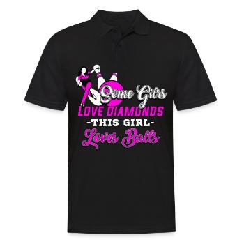 Bowling, bowling girl - Men's Polo Shirt - black - Front - Kai (181cm)