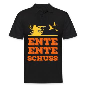 Ente Ente Schuss - Jagd - Männer Poloshirt - Schwarz - Vorne - Kai (181cm)