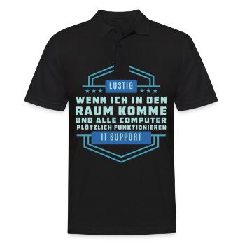 Lustigen Technologiespruch - Tech Support - Männer Poloshirt - Schwarz - Vorne - Kai (181cm)