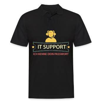Ich Kenne Dein Passwort - Tech Support - Männer Poloshirt - Schwarz - Vorne - Kai (181cm)