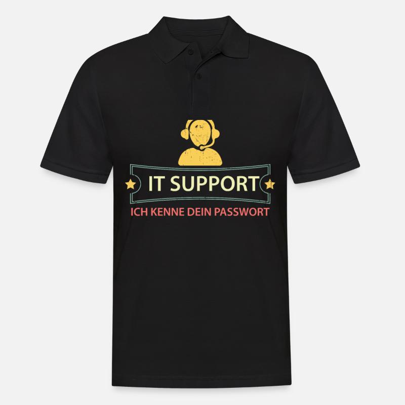 Ich Kenne Dein Passwort - Tech Support - Männer Poloshirt - Schwarz