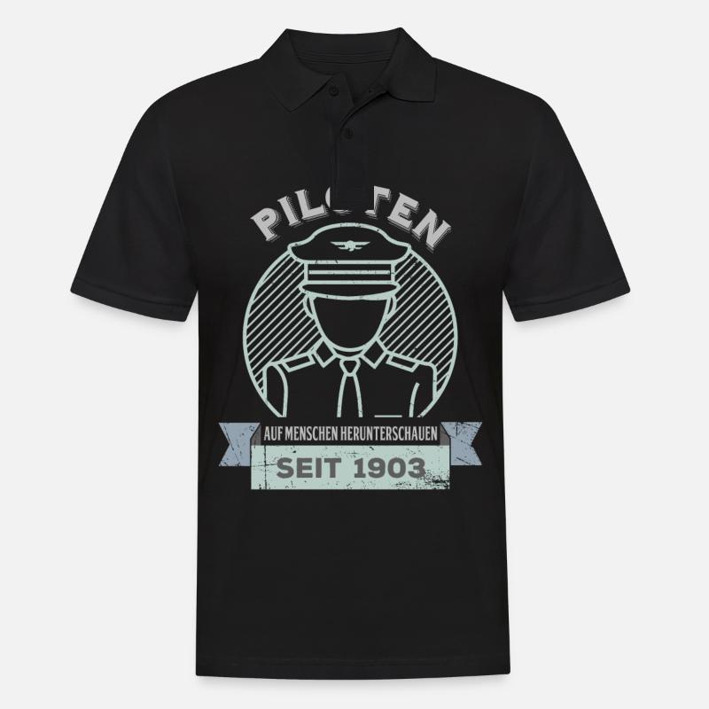 Ein Passagierflugzeugpilot In Uniform - Männer Poloshirt - Schwarz