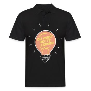 Du Wirst Heute Lernen - Lehrer - Männer Poloshirt - Schwarz - Vorne - Kai (181cm)