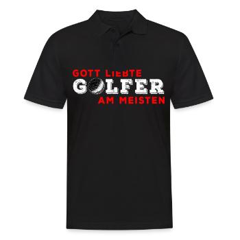 God Loves Golfers Best - Golfsport - Männer Poloshirt - Schwarz - Vorne - Kai (181cm)