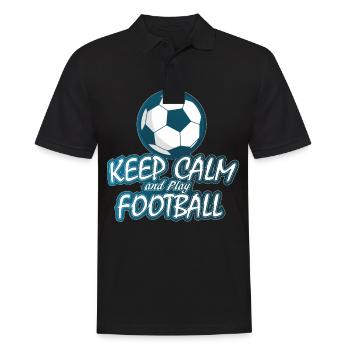 Keep Calm And Play Soccer - Fußball - Männer Poloshirt - Schwarz - Vorne - Kai (181cm)