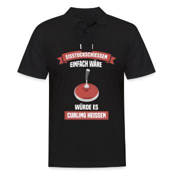 Eisstockschiessen Stockschütze Eisstock Curling - Männer Poloshirt - Schwarz - Vorne - Kai (181cm)