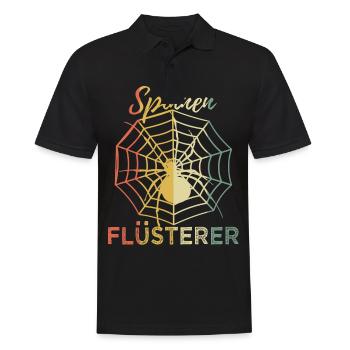 Lustig Spinnen Flüsterer Retro Spruch Geschenk - Männer Poloshirt - Schwarz - Vorne - Kai (181cm)