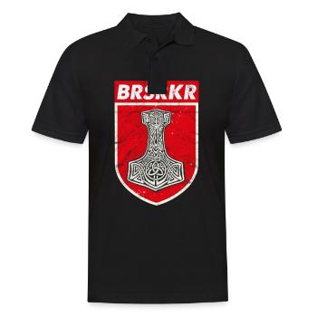 Berserker Wikinger Odin Wotan Nordische Mythologie - Männer Poloshirt - Schwarz - Vorne - Kai (181cm)