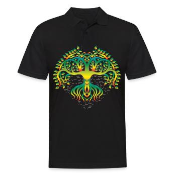 Lebensbaum , Chakras für spirituelles Yoga, Buddha - Männer Poloshirt - Schwarz - Vorne - Kai (181cm)