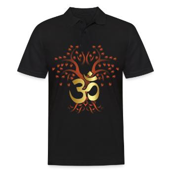 Lebensbaum , Chakras für spirituelles Yoga, Buddha - Männer Poloshirt - Schwarz - Vorne - Kai (181cm)