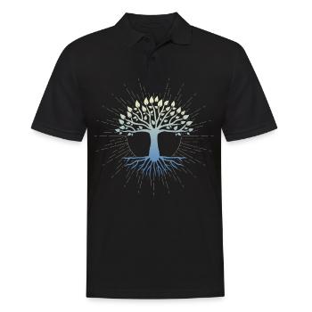 Lebensbaum , Chakras für spirituelles Yoga, Buddha - Männer Poloshirt - Schwarz - Vorne - Kai (181cm)