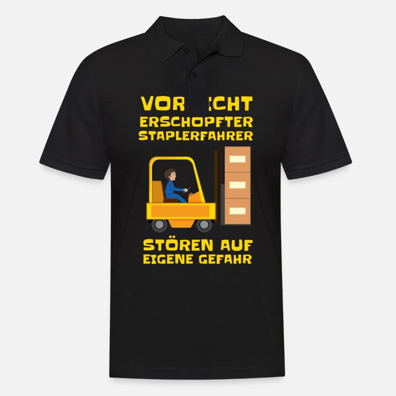 Staplerfahrer Und Paketen - Gabelstapler - Männer Poloshirt - Schwarz