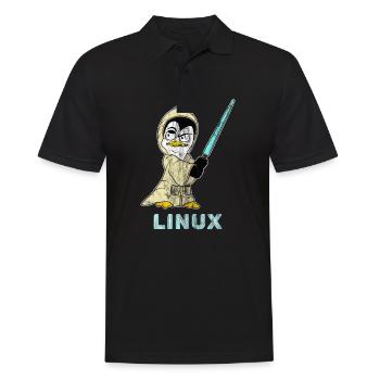 Nerd Linux informaticien développeur de logiciels Linux - Polo Homme - noir - Devant - Kai (181cm)