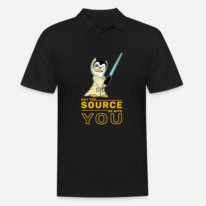 IT nerd Linux Linux penguin geek software engineer - Men's Polo Shirt - black