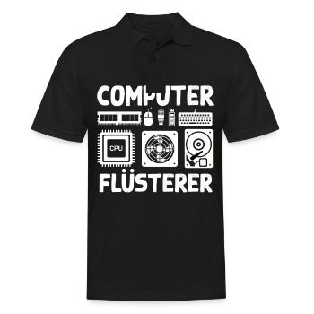 Computer Flüsterer - It - Männer Poloshirt - Schwarz - Vorne - Kai (181cm)