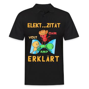 Elektrizität Erklärt - Elektriker - Männer Poloshirt - Schwarz - Vorne - Kai (181cm)