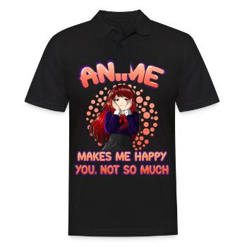 Anime Lustiger Spruch Otaku Senpai Geschenk Geek - Männer Poloshirt - Schwarz - Vorne - Kai (181cm)