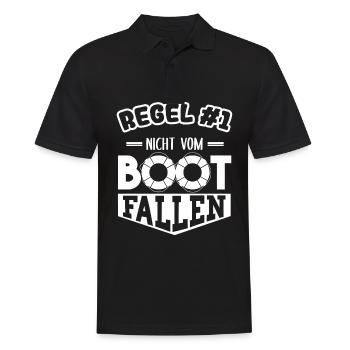 Boot Segelschiff Segler Skipper Kapitän Segeln - Männer Poloshirt - Schwarz - Vorne - Kai (181cm)