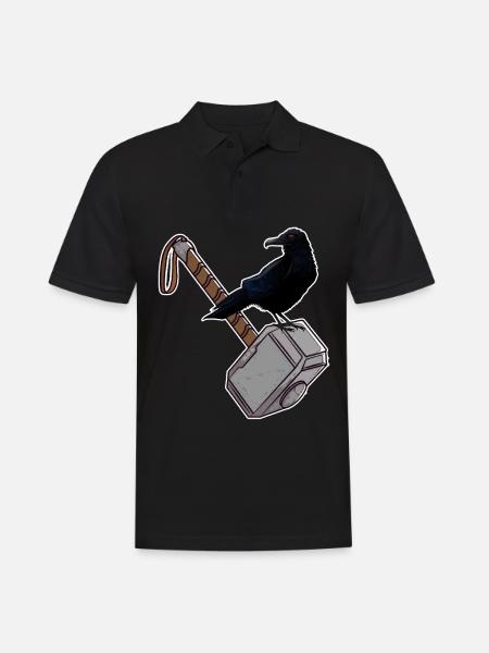 Thor Hammer Mjölnir Raven - Men's Polo Shirt - black