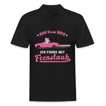 Autofahrerin Einhorn Fahranfängerin Führerschein - Männer Poloshirt - Schwarz - Vorne - Kai (181cm)