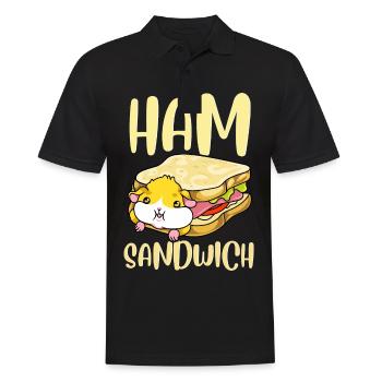 Sandwich au jambon idée cadeau hamster - Polo Homme - noir - Devant - Kai (181cm)