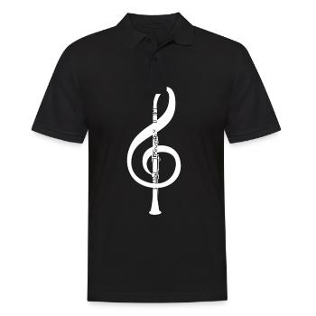 Flûte clef musicien flûte flûtiste - Polo Homme - noir - Devant - Kai (181cm)