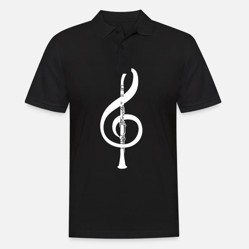 Querflöte Notenschlüssel Musiker Flöte Flötist - Männer Poloshirt - Schwarz