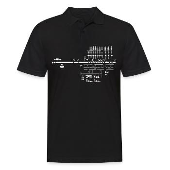 Flûte flûte instrument à vent instrumentiste flûtiste - Polo Homme - noir - Devant - Kai (181cm)