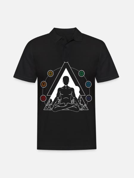 Yoga Chakra Spiritual Meditation 7 chakras - Polo Homme - noir