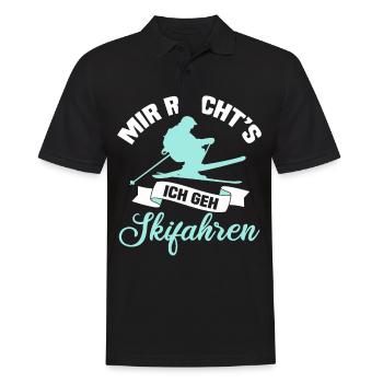 Lustig Ski Skier Berge Skifahren Geschenk - Männer Poloshirt - Schwarz - Vorne - Kai (181cm)