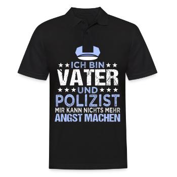 Lustig Polizei Papa Polizist Beruf Spruch Geschenk - Männer Poloshirt - Schwarz - Vorne - Kai (181cm)