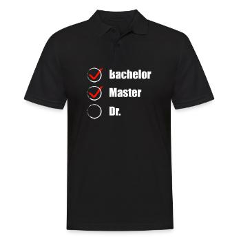 Master Abschluss Doktorand Checkliste Geschenkidee - Männer Poloshirt - Schwarz - Vorne - Kai (181cm)
